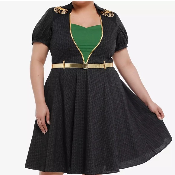 Her Universe 18 Marvel Loki Gold Belt Retro Dress Plus Size 2X NWT - Picture 3 of 7
